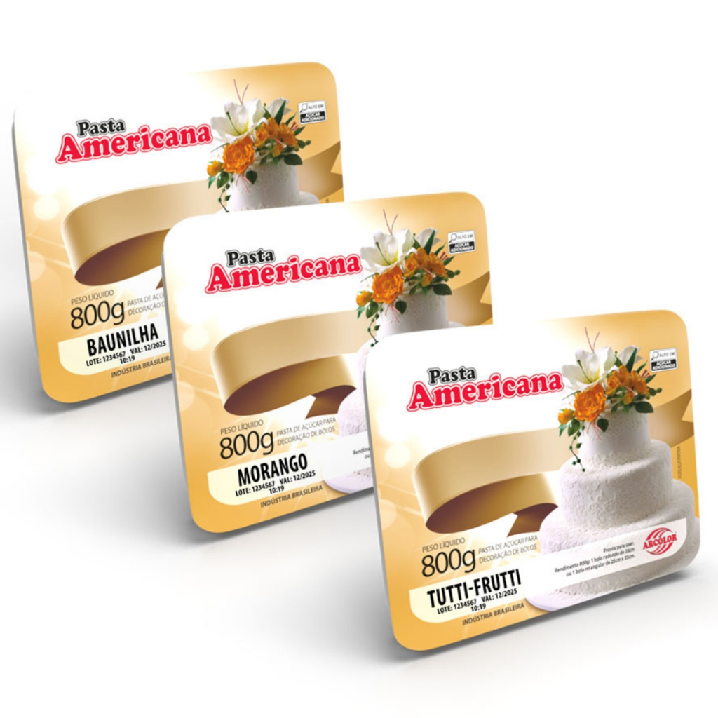 Pasta Americana Arcolor 800g • Sabores Variados • Ideal para