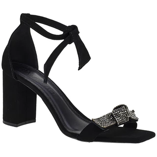 Sandália Feminina Salto Saltinho Shekinah By Mercedita Laço Brilho Brilhante Confortável Moda