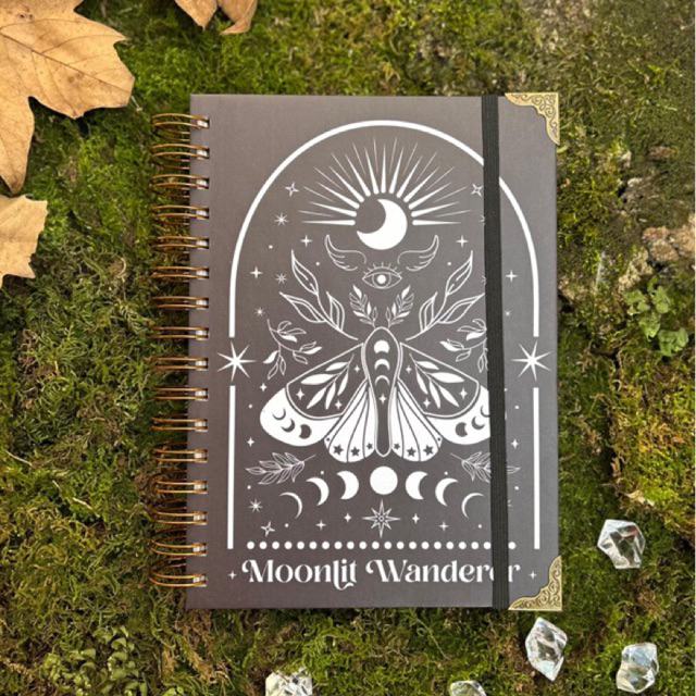 Caderno Artesanal A5 Preto Mistico Grimório Sketchbook Desenho