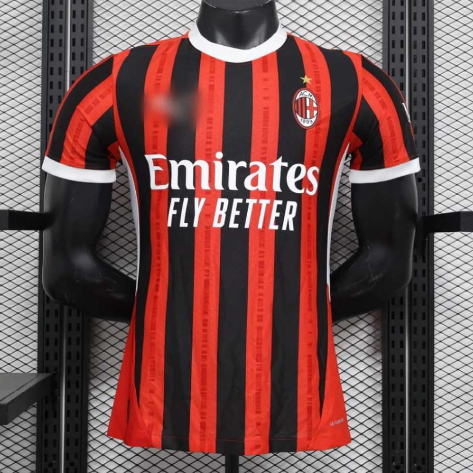 camiseta de futebol dry fit home 24 milan masculina