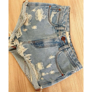 8TH REORDER ] DESTROYED GRAY DENIM SHORTS - bohemseo