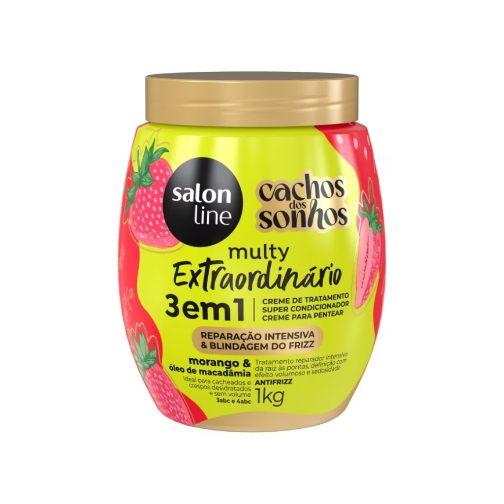 Salon Line Creme de Tratamento Morango 3 em 1 Cachos dos Sonhos Multy ...