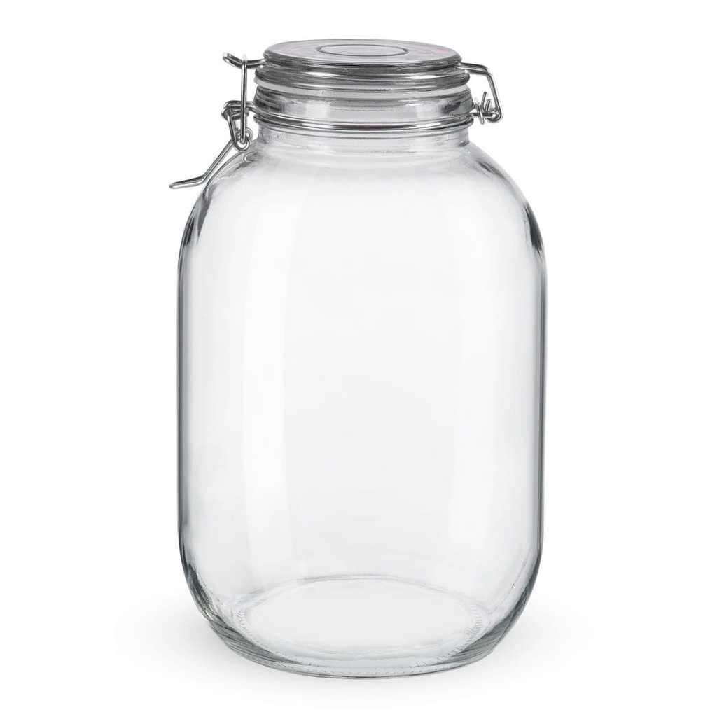 Pote Hermétido 3000ml de Vidro com Trava de Metal e Selador de Silicone 3 litros