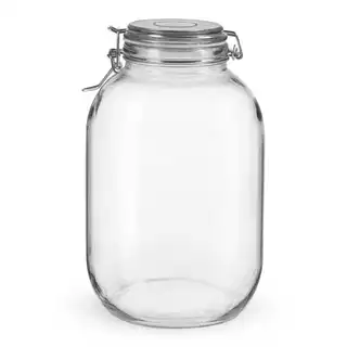 Pote Hermétido 3000ml de Vidro com Trava de Metal e Selador de Silicone 3 litros