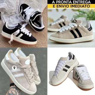 Tenis Campu's Feminino Ad Leve Confortável Academia Casual Passeio Corrida Preto Branco Masculino