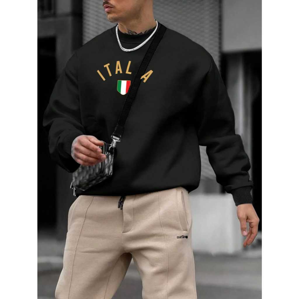 Blusa Moletom Itália Gola Redonda Casaco Feminino Masculino