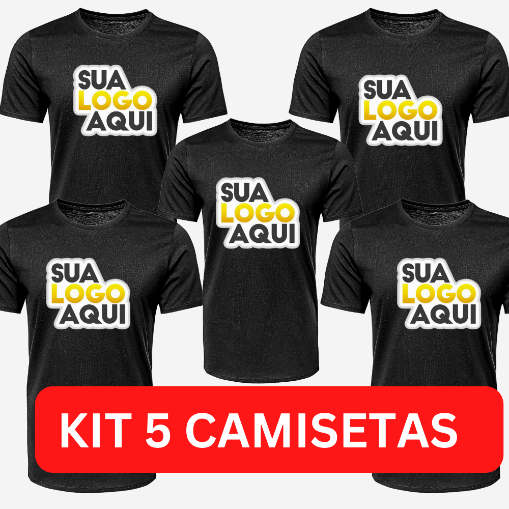 Kit 5 Camiseta Personalizada Com Sua Logo Ou Estampa Preferida 100% Algodão