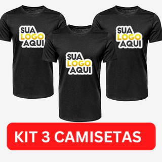 Kit 3 Camiseta Personalizada Com Sua Logo Ou Estampa Preferida 100% Algodão