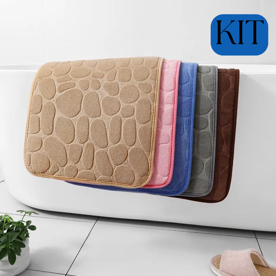 Kit Tapete Soft Antiderrapante para Banheiro, Sala e Quarto com Diversas Cores 40cm x 60cm