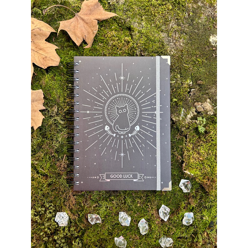 Agenda 2025 Personalizada Gato Mistico Prata Hot Stamping Datada ou Permanente