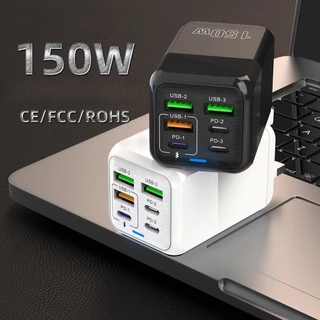 Carregador Rápido De 150W Multi Portas Flash 4USB + 2PD 5V 3A USB Tipo C Adaptador De Energia Para O De Viagem ios15 Micro --MA0503