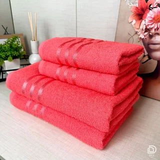 Kit De Toalha 2 Banho e 2 Rosto Grande e Grossa Bordada Luxo Ultra Macia Algodão 100% Premium