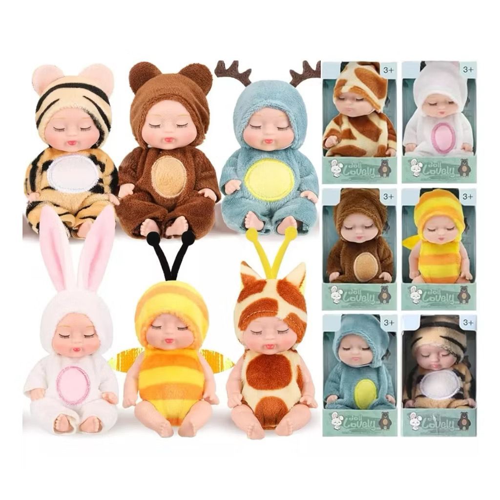Kit 2/5/12 Mini Baby Doll Com Bóia para crianças, boneca dormindo ...