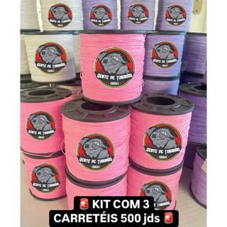 Kit 3 com Linhas de Pipa 500 jardas DT Fio 10 3P