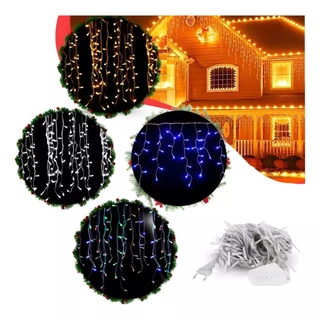 Cascata de Natal 400 Leds 10 Metros Fixo Decoração Pisca Pisca Com Macho e Fêmea 110v 220v
