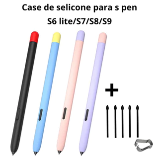 Capinha Case Silicone caneta S-pen S6 Lite/S7/S8/S9/S9 Plus/S9 Ultra
