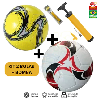 Kit Bola de Futebol + Bomba de Ar Manual Portátil Para Encher Bola Tamanho Oficial Couro Sintético em Oferta na Shopee