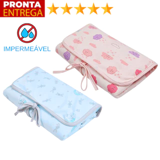 Trocador De Fralda Portátil De Bebê Impermeável Acolchoado Estampado