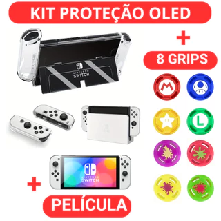 Protetor Transparente para Nintendo Switch Oled Acrílico Joy Cons Protetora 4 Peças Acessórios Switch Oled