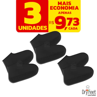 3 PARES Protetor de Sapato Calçado 100% Silicone Capa Chuva Água para Tênis Sapatilha Impermeável