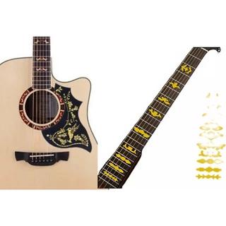 Adesivo Marcador De Escala Floral Cruz Dourado Guitarra + Escudo Rainbow Dourado