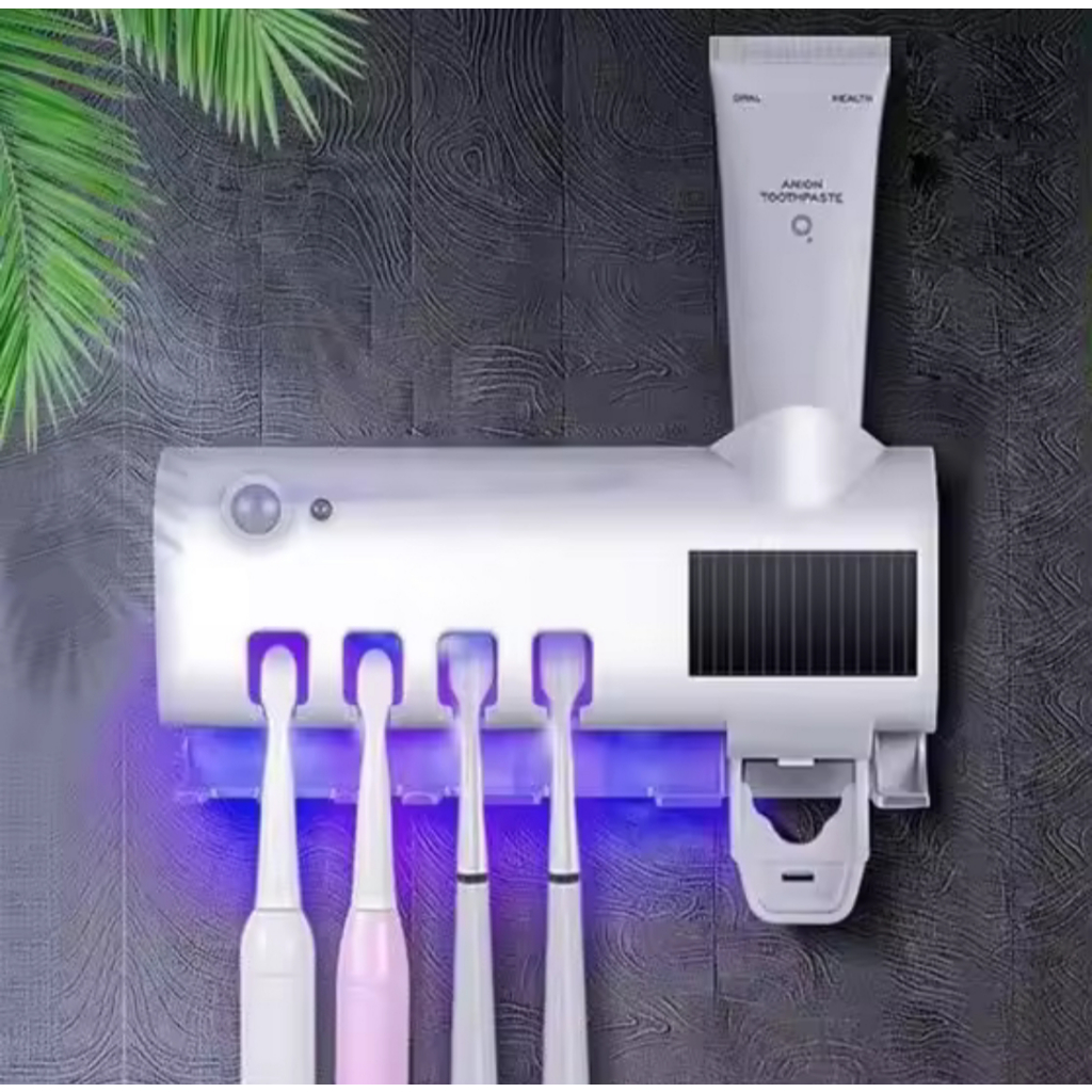 Aplicador Pasta de Dente Suporte Dispenser Escova Automático Com Esterilizador Uv