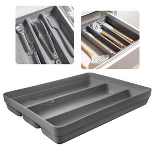 Porta Talher Organizador De Gaveta Grande de Cozinha 3 Divisôes e Utensílios de Cozinha 36cm x 28cm