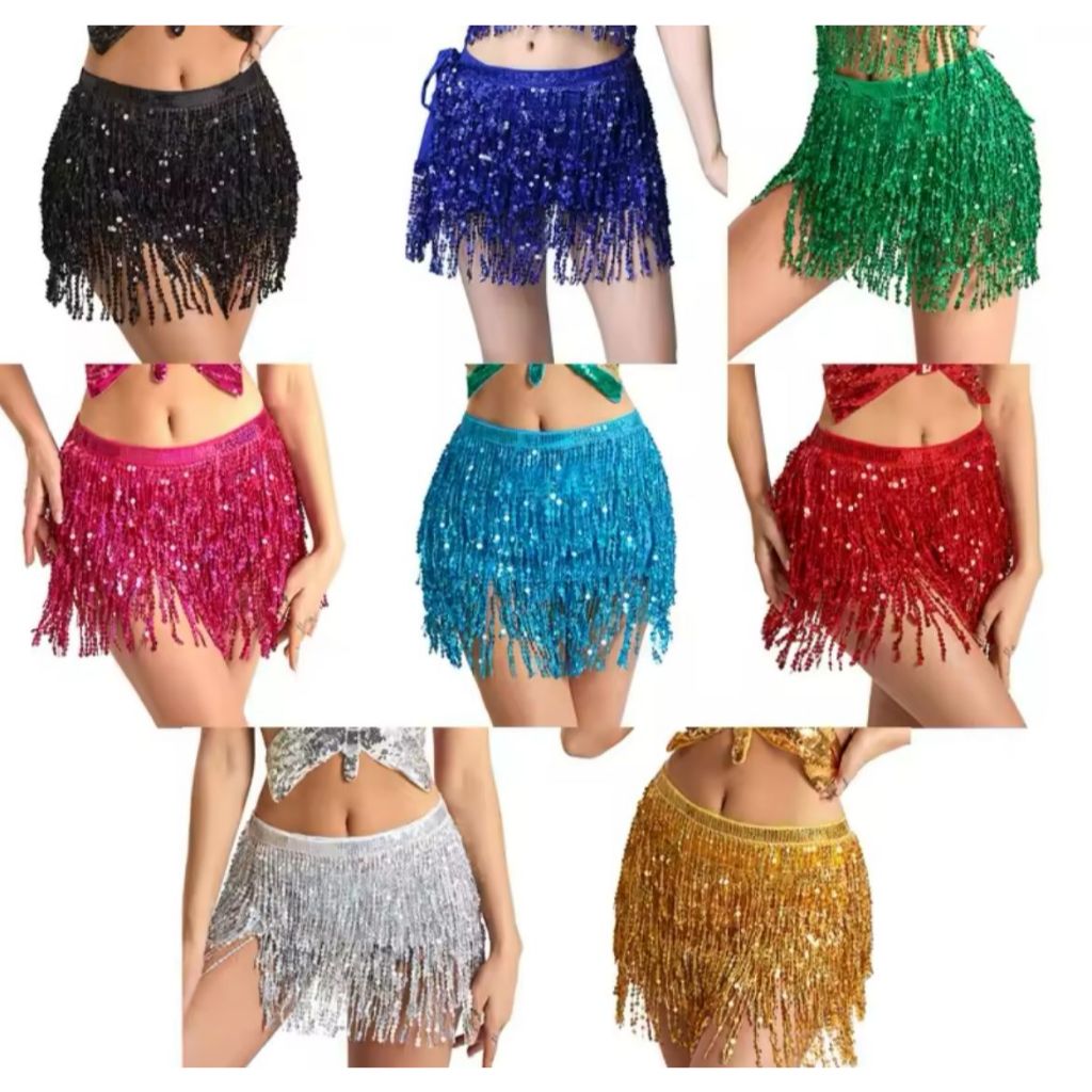 Saia Paetê Festa Fantasia Carnaval Ajustavel | Shopee Brasil