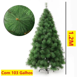 Árvore De Natal Pinheiro Apoio De Metal Verde 1,20M Com 103 Galhos Sala Natal Família Natalina