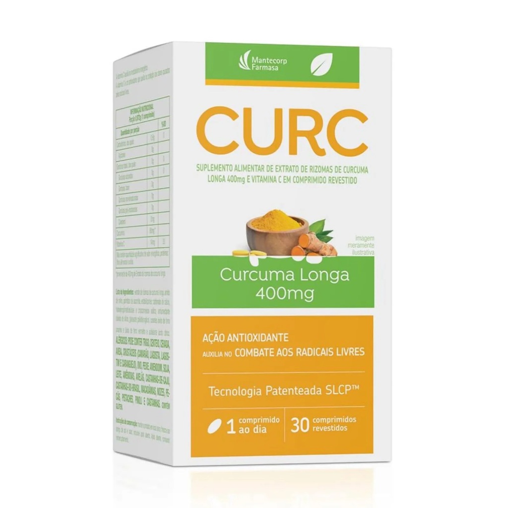 Curc Curcuma Longa 400mg 30 Comprimidos Mantecorp | Shopee Brasil