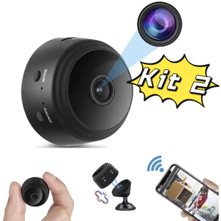 Kit 2 Novo A9 HD Mini com visão noturna Wifi Câmera 1080P Vigilância em Oferta na Shopee