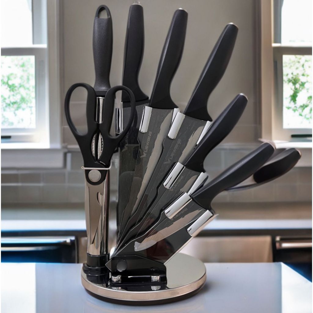 Jogo De Facas Para Cozinha, 7Peças + Suporte Giratório | Shopee Brasil