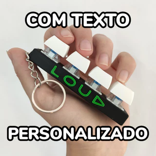 Chaveiro de Teclado Com Texto Personalizado Botão Interativo Presente