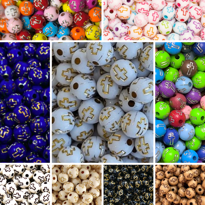 180 Pérolas CRUZ 8mm 50gr para terço católico rosário e pulseira DIY ...