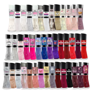 Kit 42 Esmaltes Nati Coleção Tons Vermelhos Glitter Lançamento Mais Vendidos Colorfix