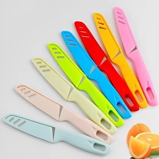 Kit 20 Facas Cozinha Afiada Lâmina Aço Inox Faquinha Colorida Com Capa Protetora