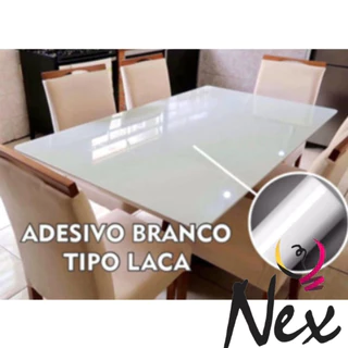 Adesivo de mesa Vinil Branco Laca Película Lavável para Mesa e Porta de Vidro Envelopar Laquear