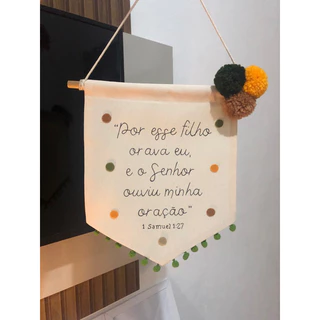 Flâmula com frase personalizada decoração/porta maternidade