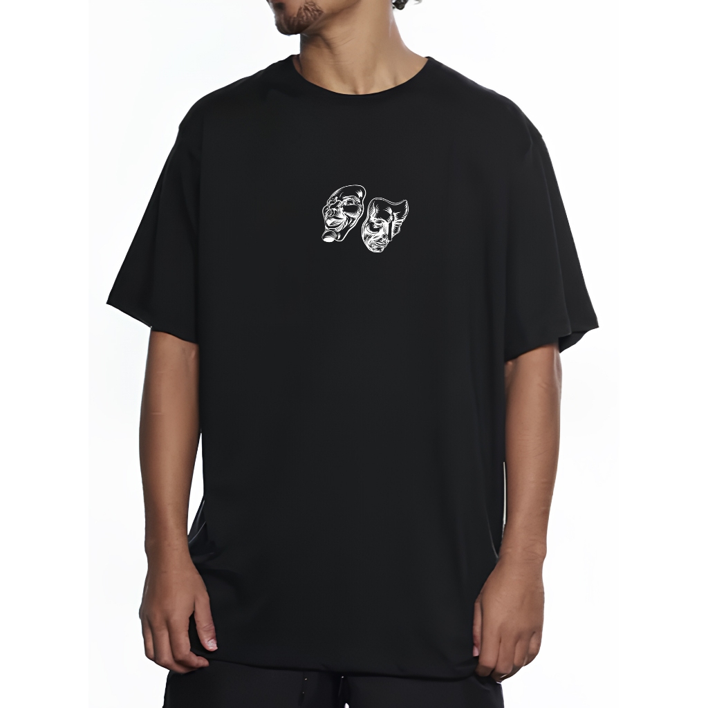 Camiseta Cry Now Laugh Later Máscaras oversized streetwear Camiseta Cry Now Laugh Later Máscaras oversized streetwear