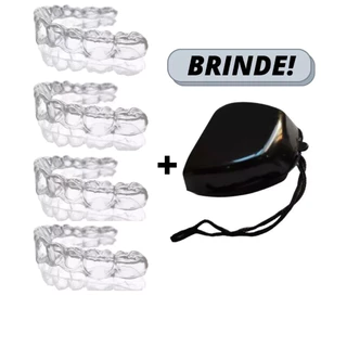 4 Placa de Bruxismo Silicone Moldável Aparelho Inferior e Superior
