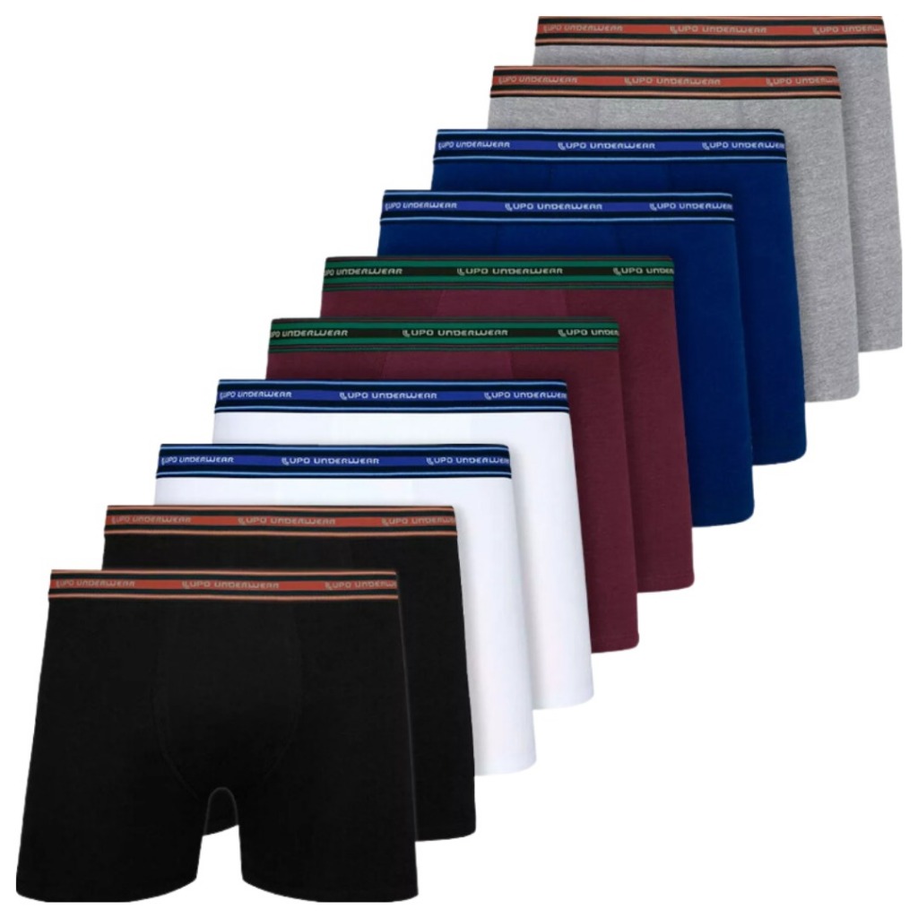 Kit 10 Cuecas Lupo Boxer Masculinas Atacado Box Algodão