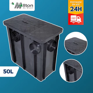 Caixa De Gordura Sifonada Grande 50L Mallton Coletora Com Cesto Suporta 2 Cozinhas