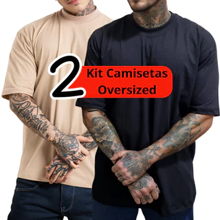 Kit Camisetas Oversized Streetwear Masculina 100% Algodão 30.1 Padrão Americano