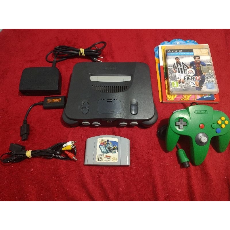 Lote Console Nintendo 64 N64 COMPLETO + Controle com Analógico PADRÃO GAME CUBE + Jogo