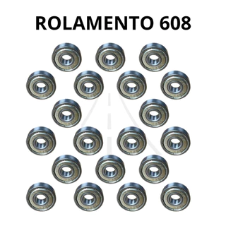 Kit 10 Rolamentos Semiprofissional Abec 608ZZ - Serve em: Skate, Patins, Longboard e Patinete