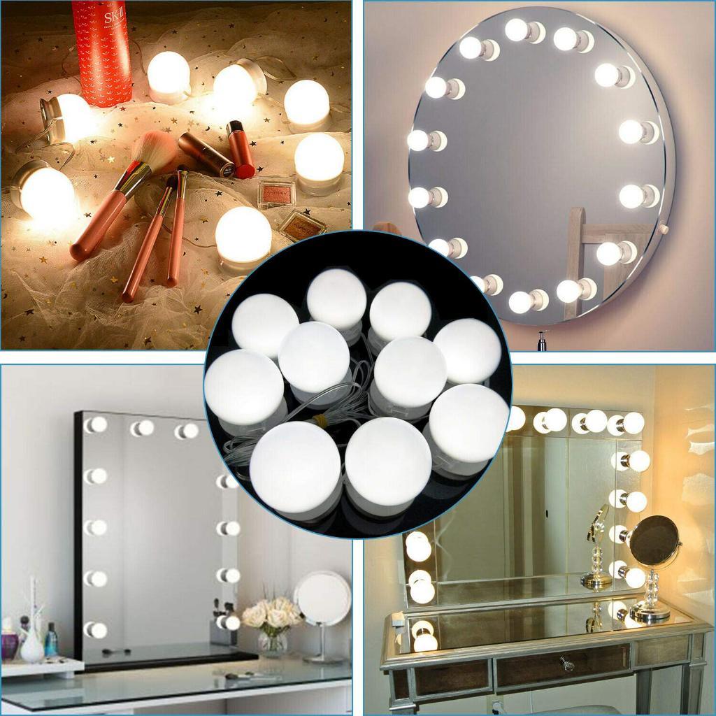 Luz De Espelho Com Led Camarim Maquiagem 10 Lampadas Para Espelho Luz ...