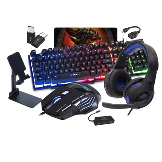 Teclado Led E Mouse Gamer Pc + Kit Cel Mobilador Compreto+ Headset Para Celular e PC em Oferta na Shopee