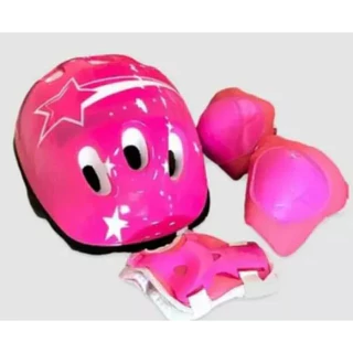 Capacete Infantil Rosa RAD7 + Kit Proteção para Crianças de 3 a 10 Anos Bike Skate Patins Hoverboard Patinete Bicicleta Mirim