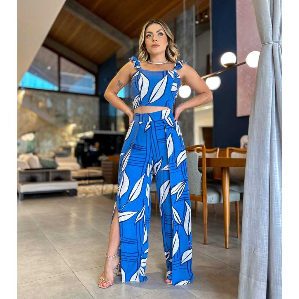 Conjunto Cropped CalÃ§a Envelope E Cropped Conjunto Feminino Calça