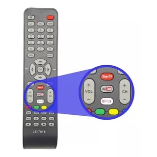 Controle Remoto LE-7018 Compatível com TV Toshiba para Televisão Smart